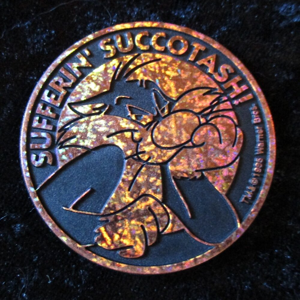 Vintage 1995 World Pog Fed. Warner Bros. Sufferin' Succotash Sylvester Slammer